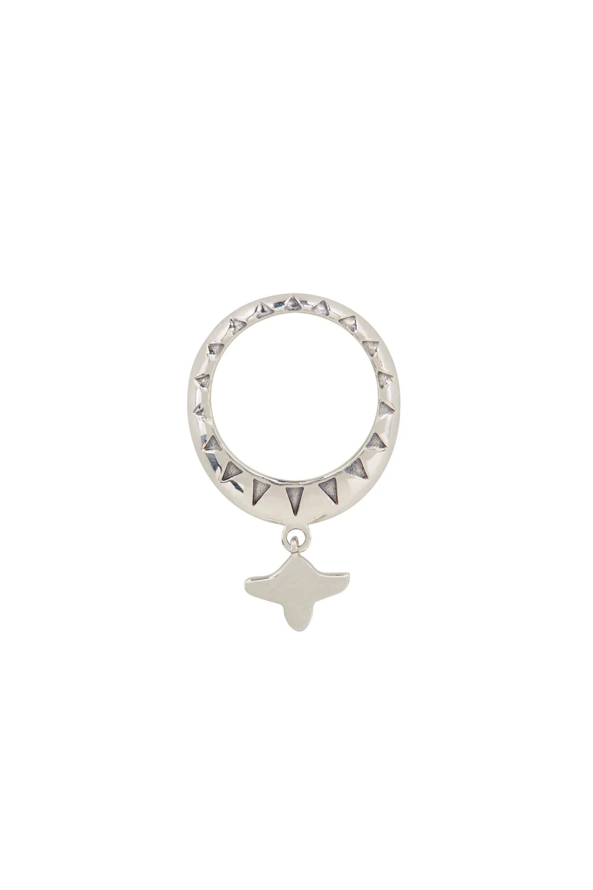 DROP MOTIF RING SILVER PLATED