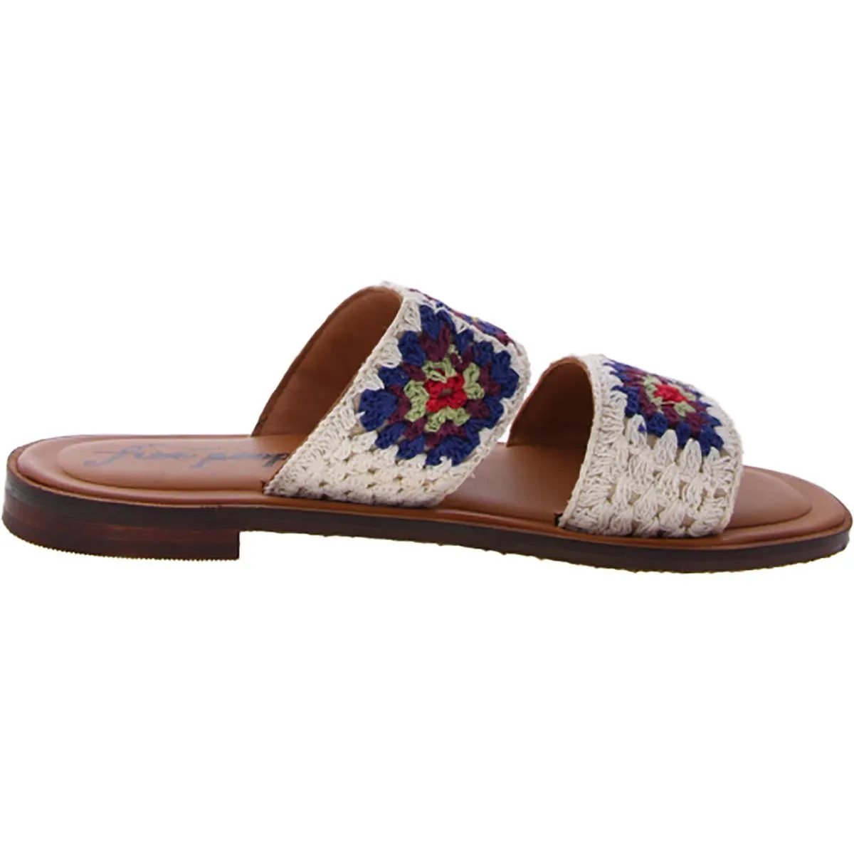 Free People Womens Juliet Crochet Slip On Slide Sandals