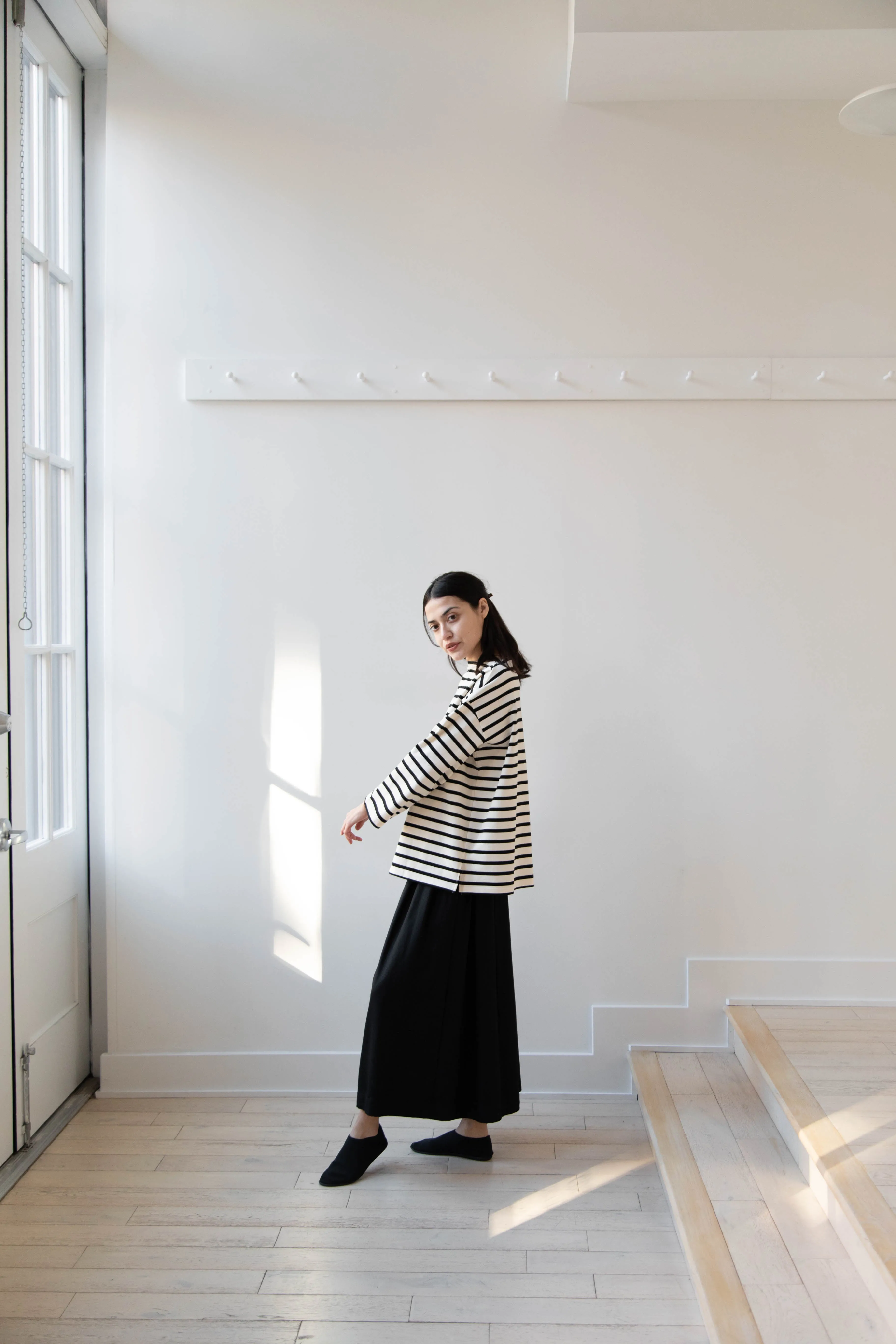 Laboratory | Derabe Striped Pullover in Black