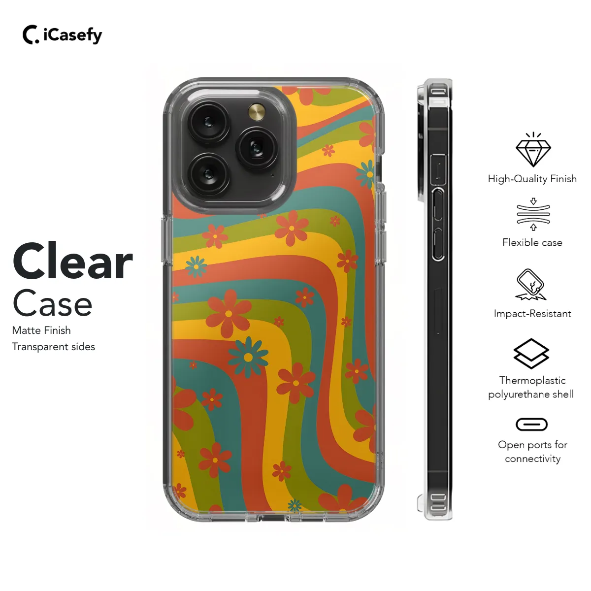 Retro Aesthetic Hippie Flowers Colorful Groovy Vibe Phone Case iPhone Samsung Cover Pixel 649