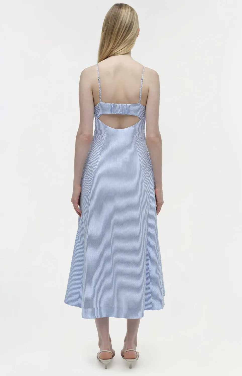 Simkhai Honor Cami Midi Dress in Blue Hydrangea Stripe